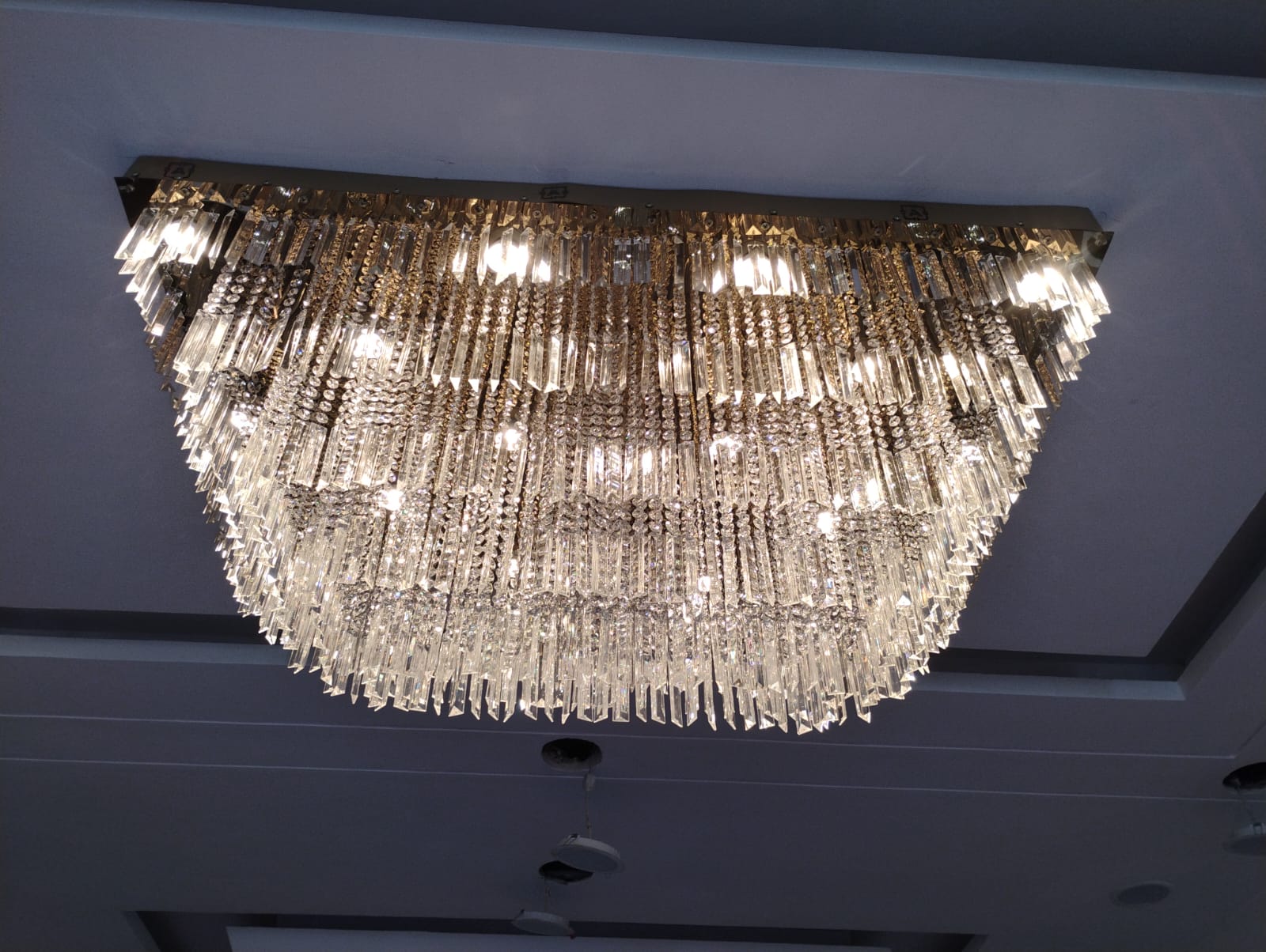 Asian Square Crystal Chandelier