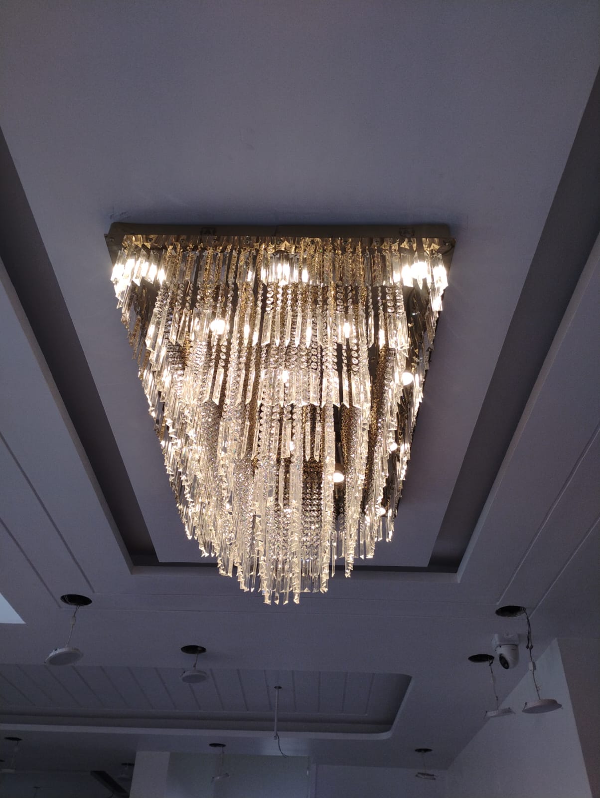 Asian Square Crystal Chandelier