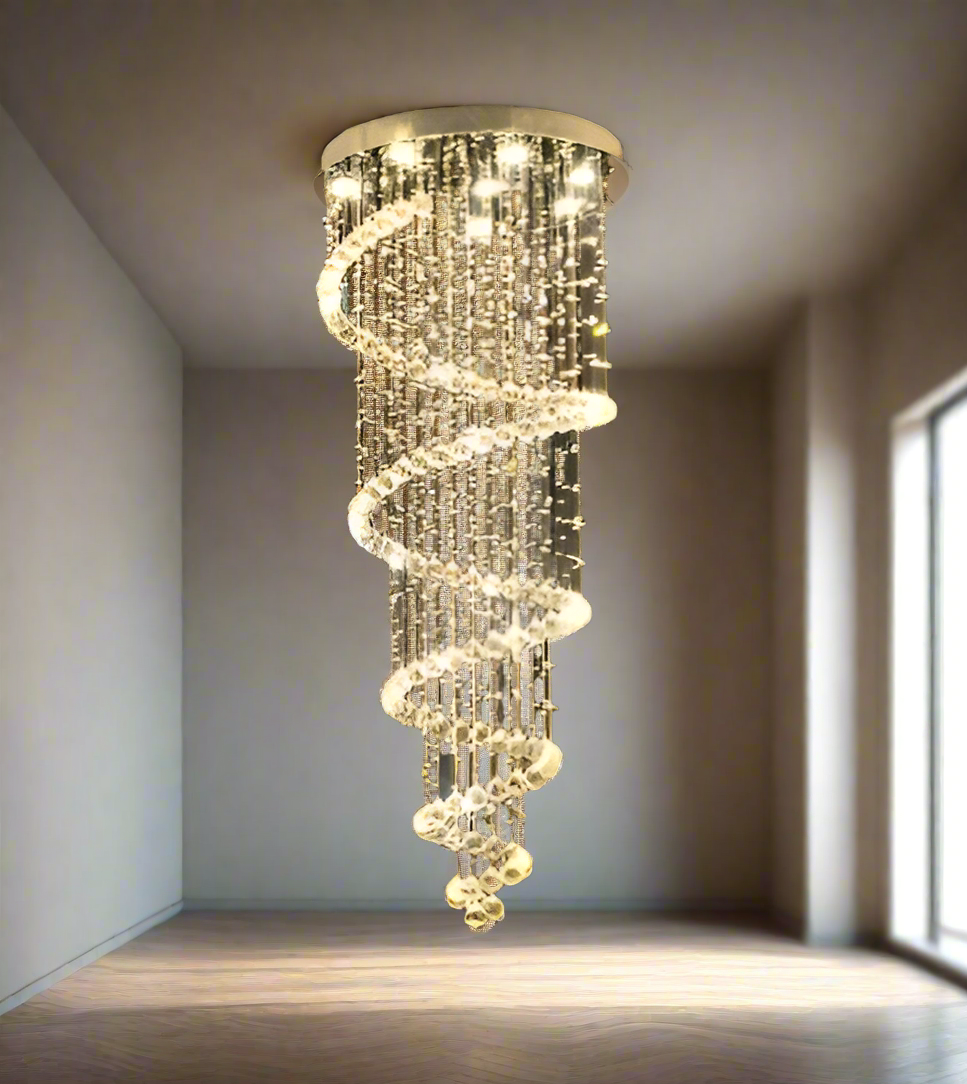 Captivating double height chandelier