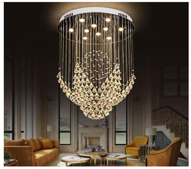 Flower shaped Round Crystal Chandelier
