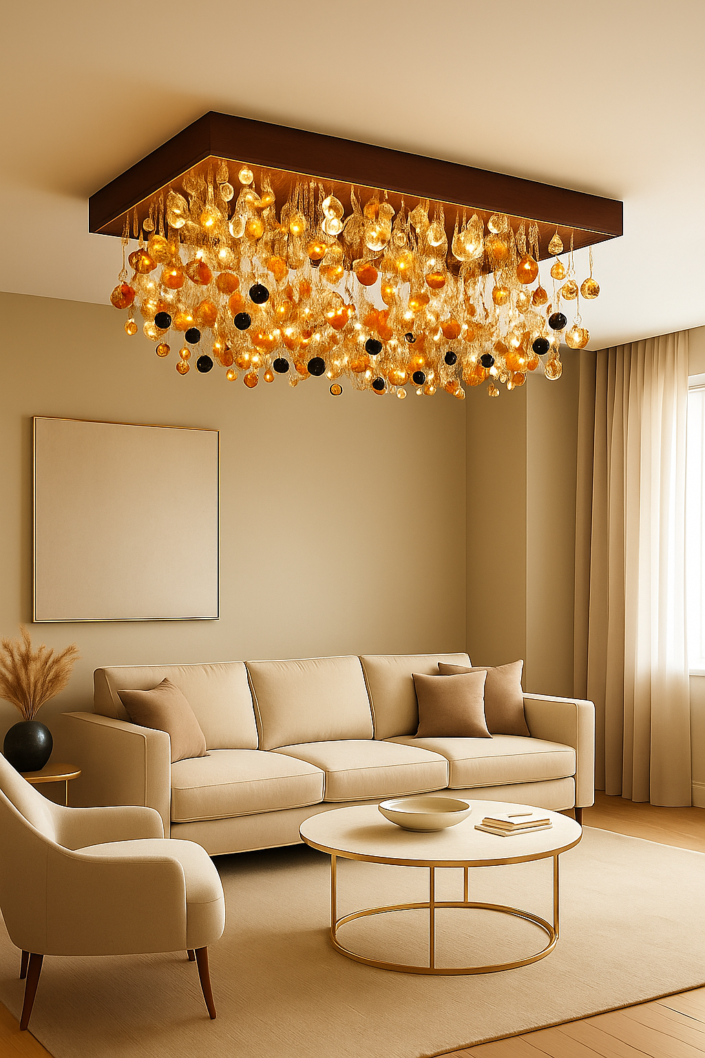 Marvelous Marble Stone Crystal Chandelier