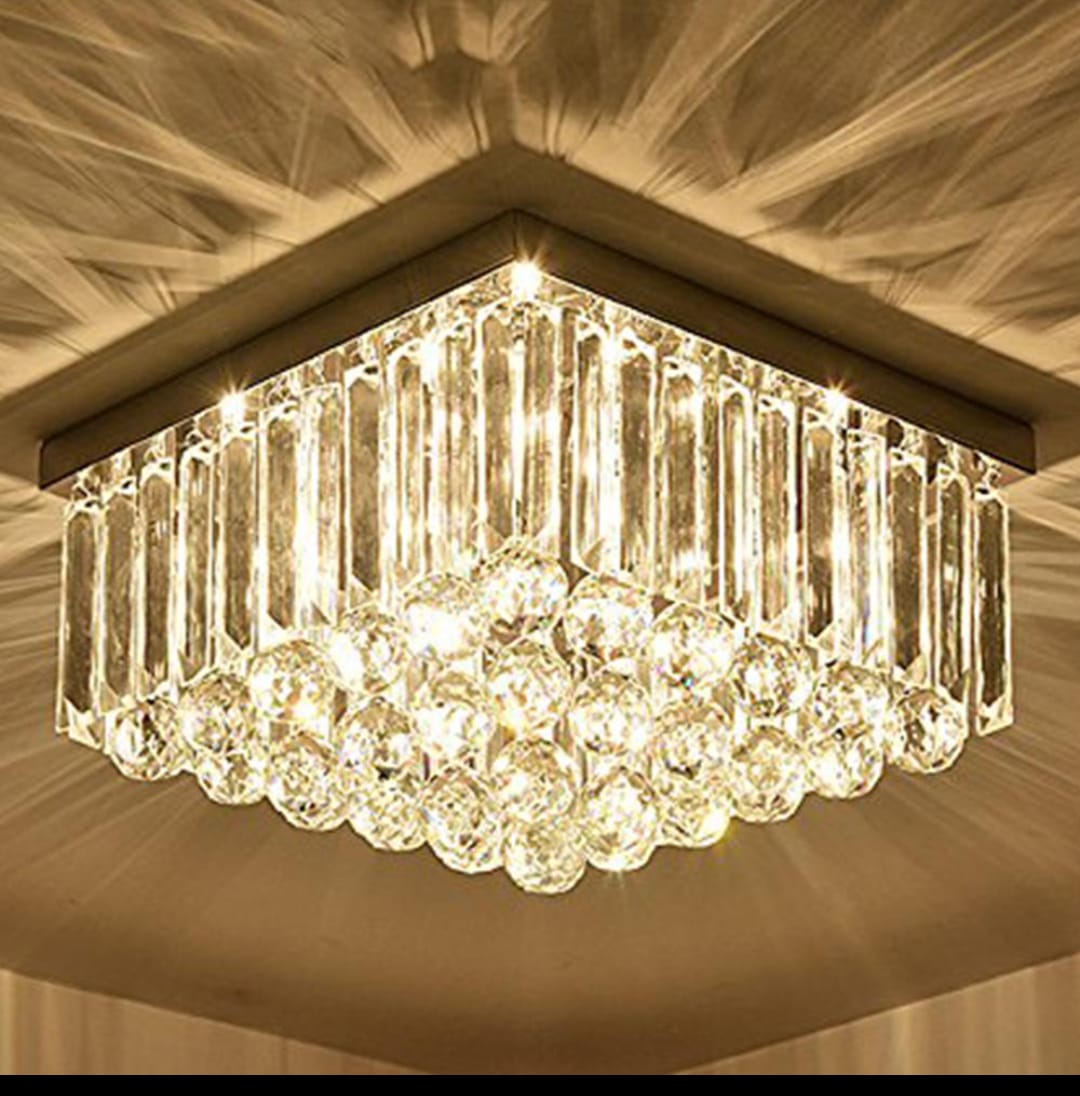 LumenNest Square Crystal Chandelier
