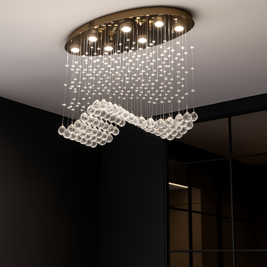 Curve Crystal Wave Chandelier