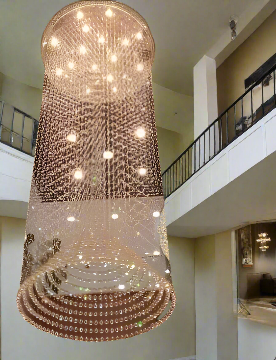 Elegant Spiral Orb Raindrop Chandelier