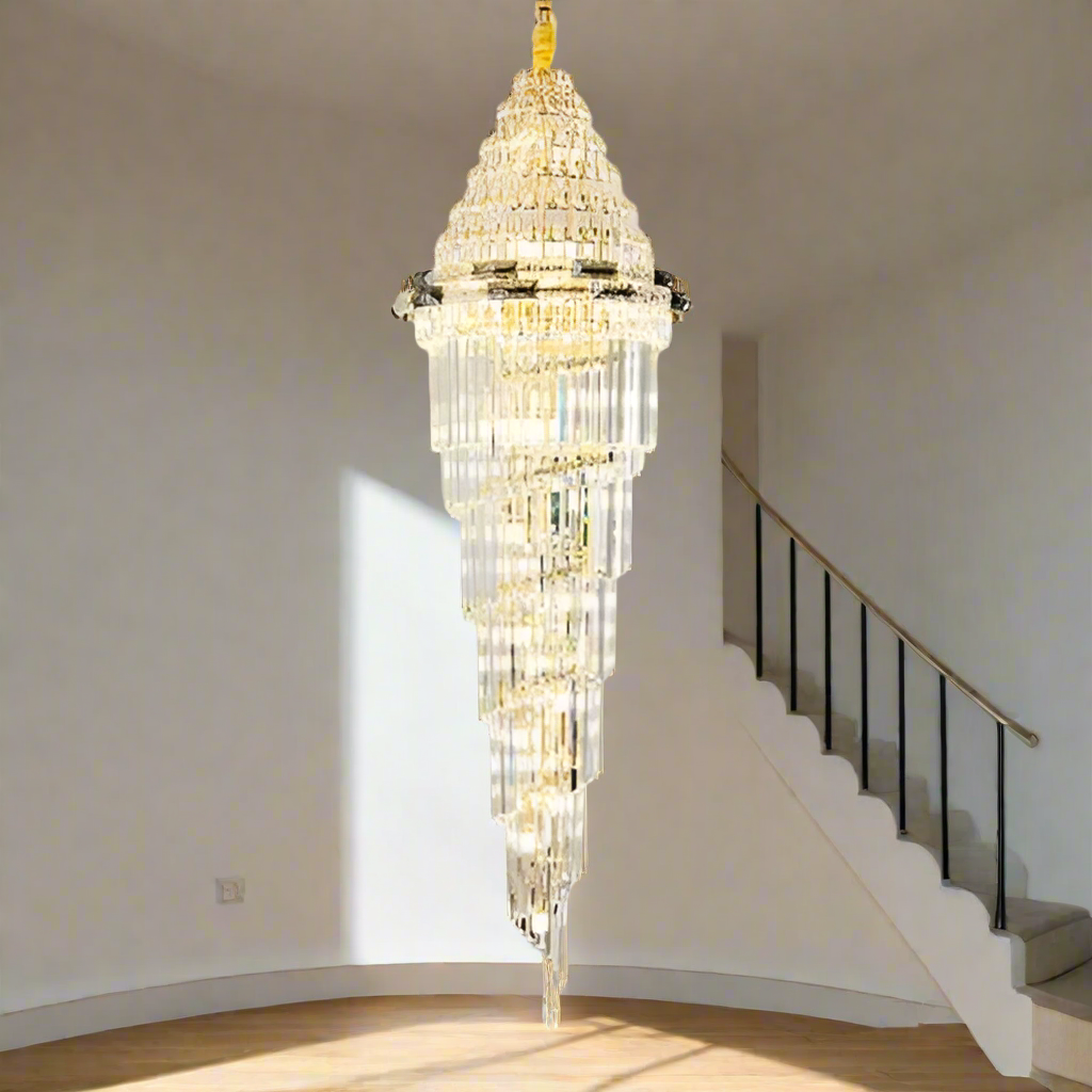 Luxurious chandelier hanging in a modern interior
