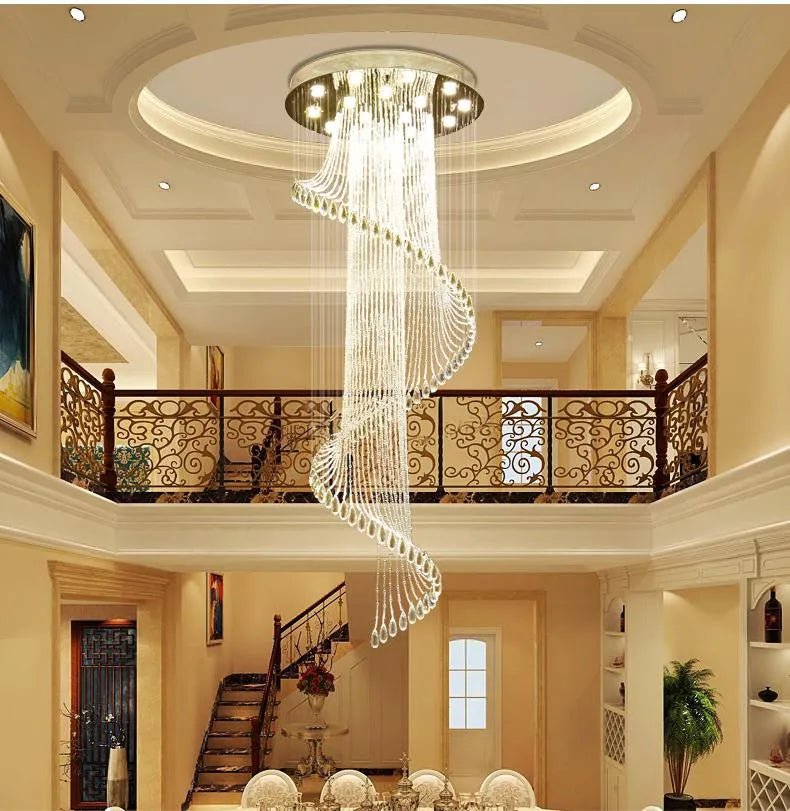 Luxury S Shaped Double Height Staircase Chandelier