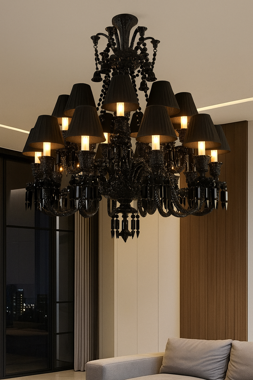 Majesty Midnight Black Empire Chandelier