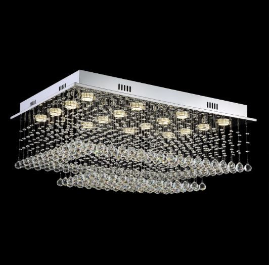 Rectangular Multi Layer Crystal Chandelier