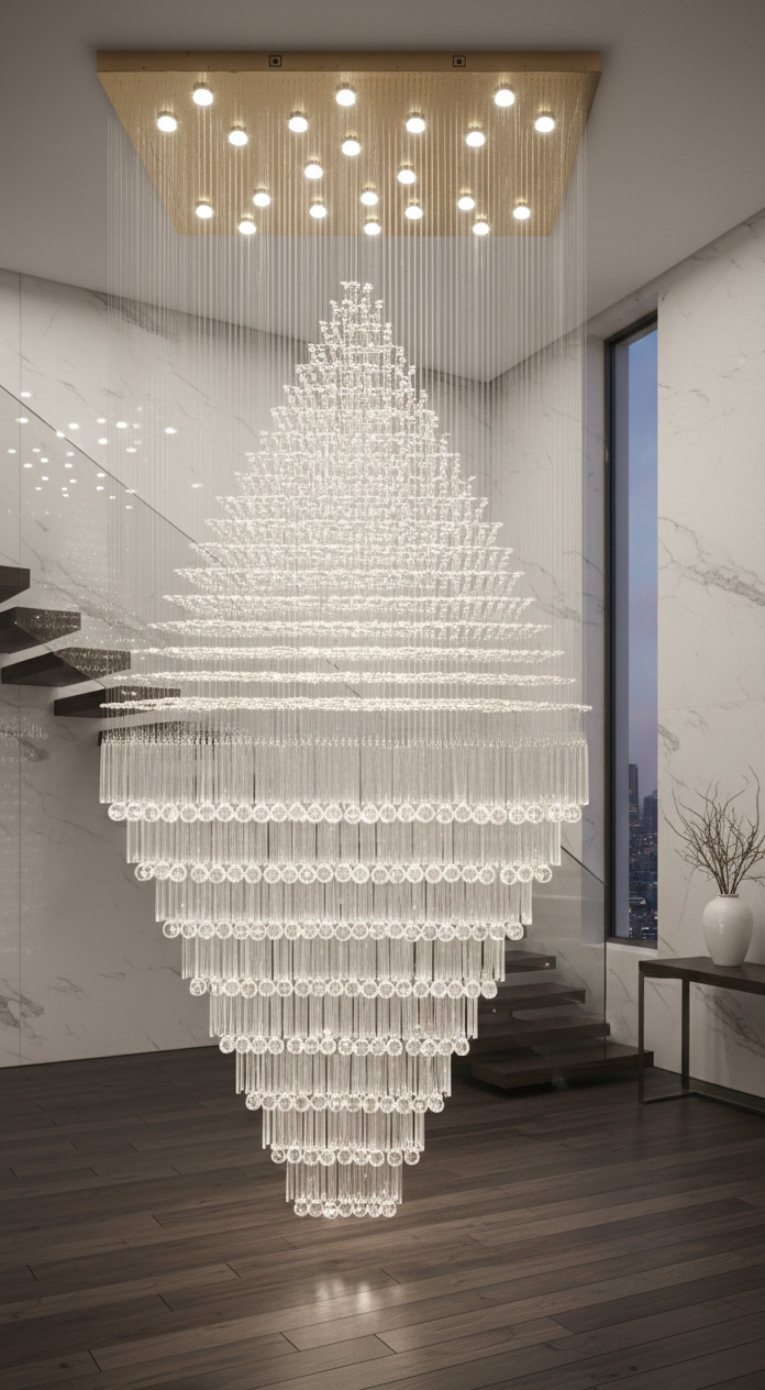 Dynamic Diamond Chandelier