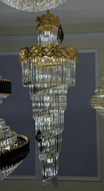 Golden Crystal Chandelier