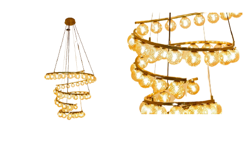 Golden Spiral Crystal Chandelier