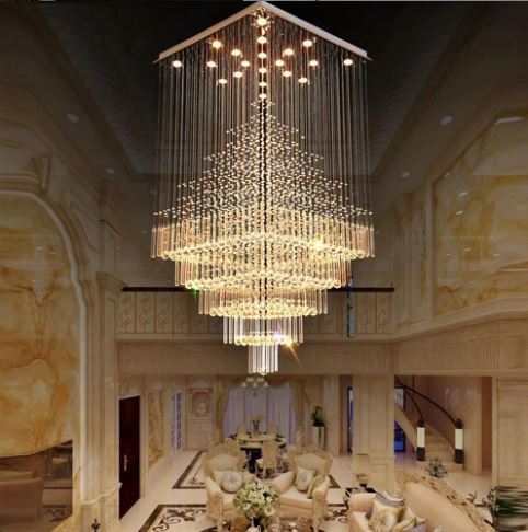 Square waterfall chandelier