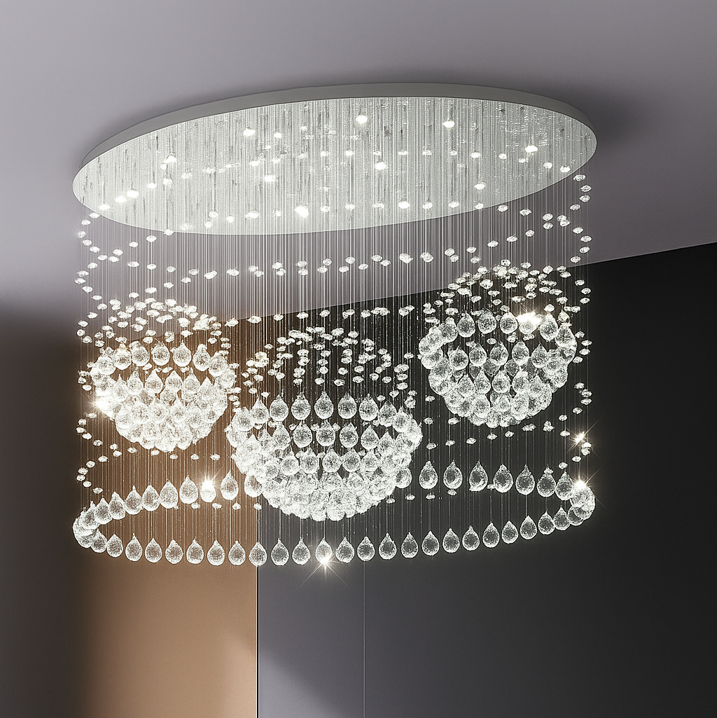 TrioGlow Crystal Chandelier
