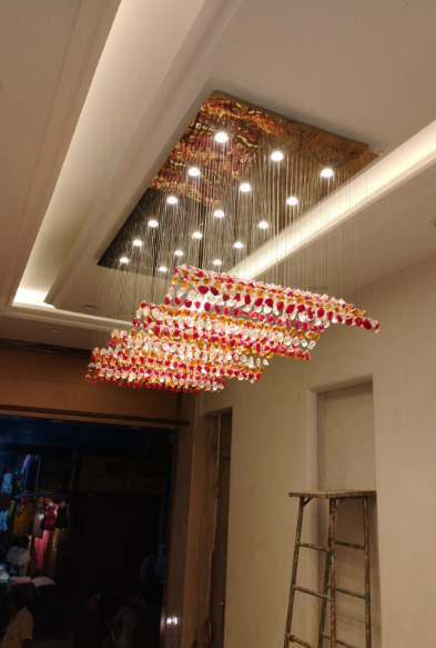 Wave Raindrop Modern Stone Crystal Chandelier