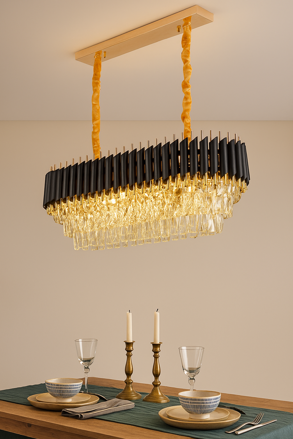 Zingaroo Rectangular Crystal Chandelier