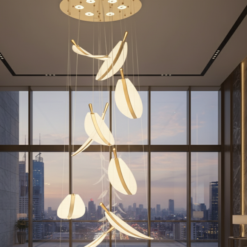 Asian Leaf Chandelier