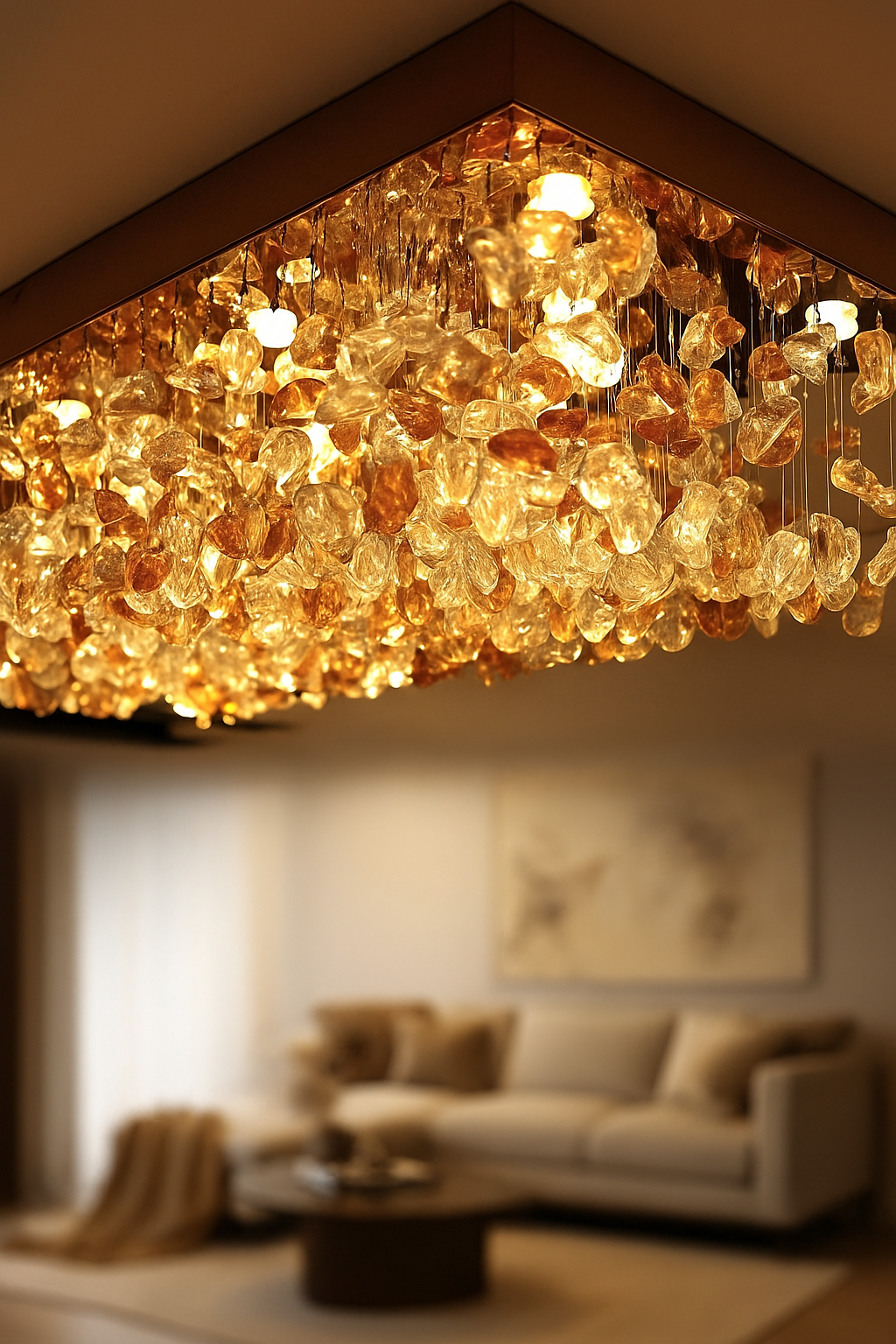 Marvelous Marble Stone Crystal Chandelier