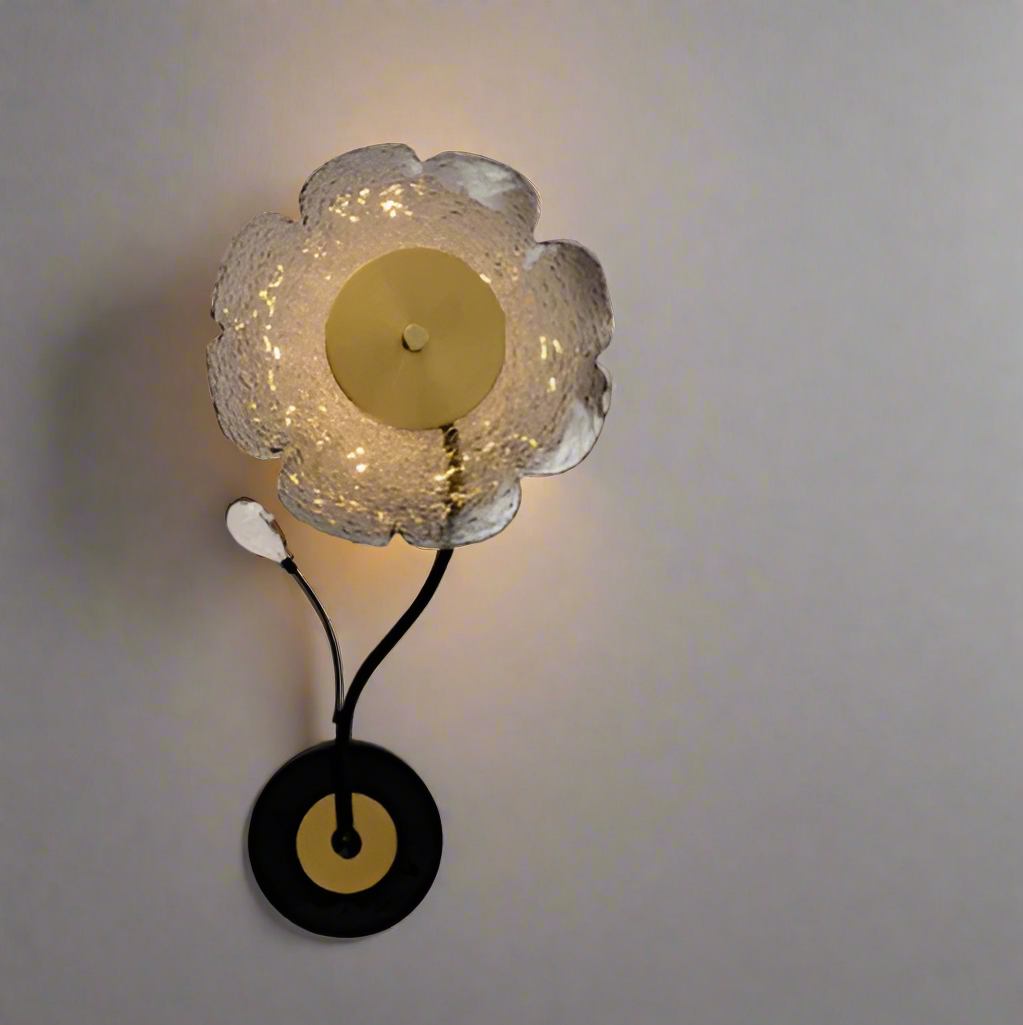 Floral budding wall light