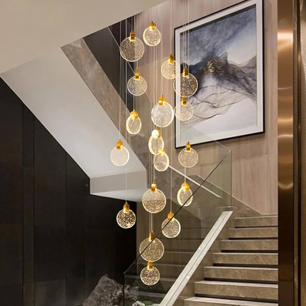 Gravity Loop Crystal Glass Chandelier